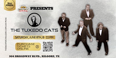 Imagem principal do evento The Tuxedo Cats perform LIVE at The Back Porch!
