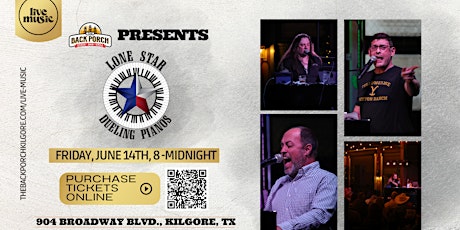 Primaire afbeelding van Lone Star Dueling Pianos performs LIVE (FRIDAY) at The Back Porch!