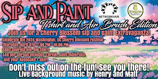 Imagem principal do evento Cherry Blossom Sip 'n Paint Extravaganza!