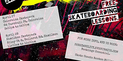 Primaire afbeelding van FREE BEGINNERS Skateboarding Lessons at HAMILTON Skatepark