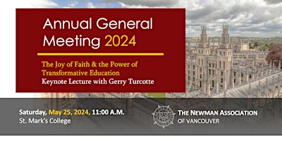 Newman AGM 2024,  Keynote by Gerry Turcotte primary image