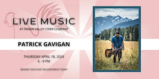 Imagen principal de Live Music at FVC with Patrick Gavigan April 18