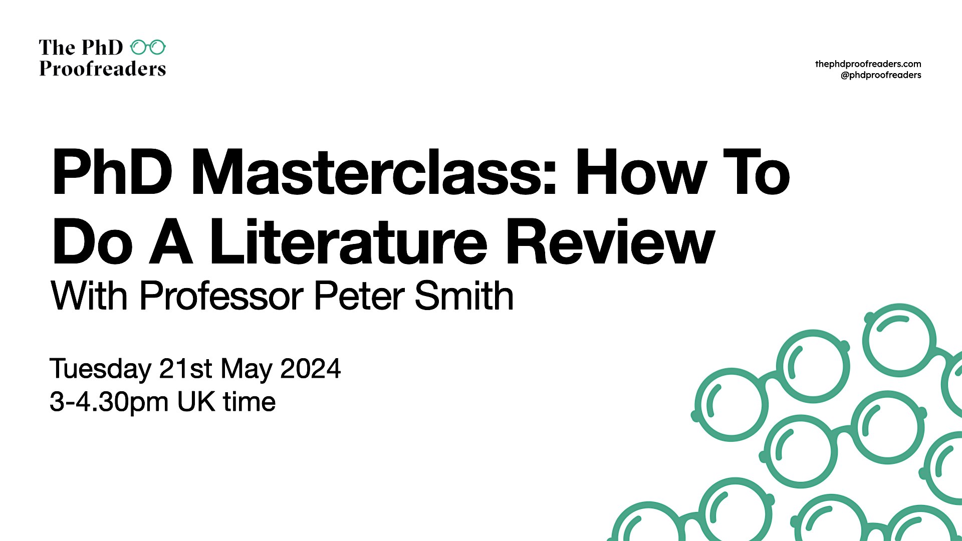 PhD Masterclass: How to Do A Literature Review
