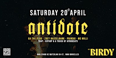 Imagem principal do evento ANTIDOTE • SAT. 20 APRIL