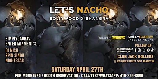 Primaire afbeelding van LET'S NACHO | Bollywood & Bhangra Party w/ Shisha