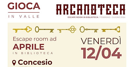 Immagine principale di ARCANOTECA - Escape room in biblioteca! 2° turno ore 20:15 