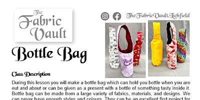 Imagem principal de Sewing Lessons - Bottle Bag