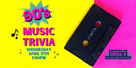 Imagem principal de 90's Music Trivia at Greg’s Kitchen & Taphouse