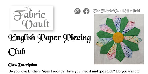 Sewing Sessions - English Paper Piecing Club  primärbild