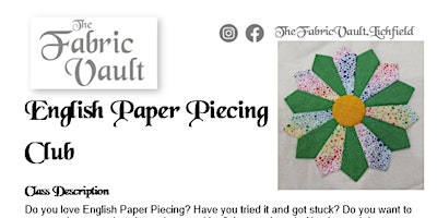 Image principale de Sewing Sessions - English Paper Piecing Club