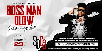 Primaire afbeelding van BossMan  D -Low Performing  live @SoCo Lounge.