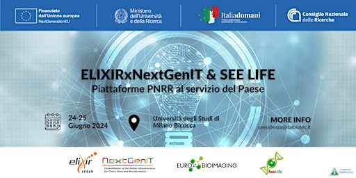 ELIXIRxNextGenIT & SEE LIFE: Piattaforme PNRR al servizio del Paese primary image
