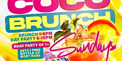 Primaire afbeelding van Coco Brunch and Day Party Sundays at Coco La Reve  (in #Queens)