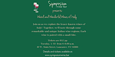 Imagem principal do evento Weird and Wonderful Wines of Italy