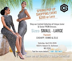 Primaire afbeelding van Spring Pop-Up Shopping Event - $200 or Less Prom Dresses