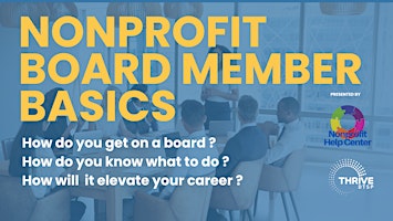 Nonprofit Board Member Basics at Thrive DTSP primary image