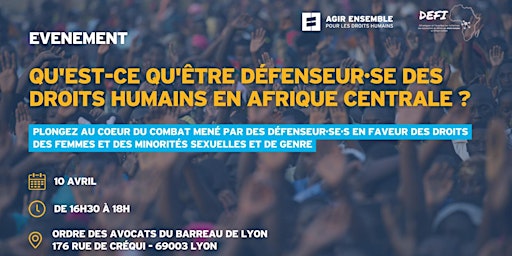 Image principale de Conférence | «  Être défenseur·se des droits humains en Afrique centrale  »