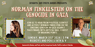 Imagem principal do evento Norman Finkelstein on the Genocide in Gaza | A Busboys and Poets Program