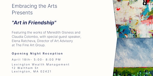 Immagine principale di Embracing the Arts opening night reception- "Art in Friendship" 