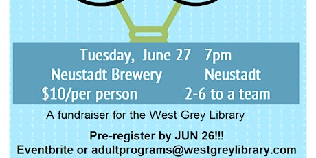 Trivia Night at Neustadt Brewery: a fundraiser for the West Grey Library
