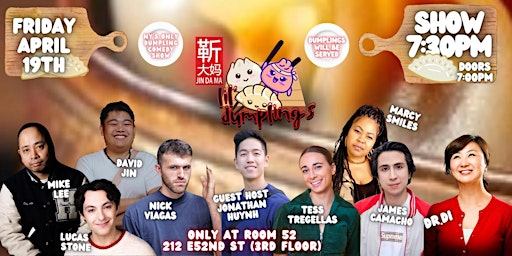 Imagem principal do evento Lil Dumplings Comedy Dinner  Featuring James Camacho, Vic Tran and more!