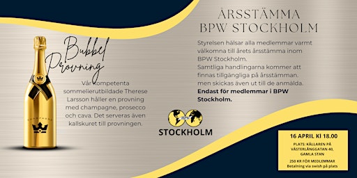Imagem principal do evento Årsstämma BPW Stockholm
