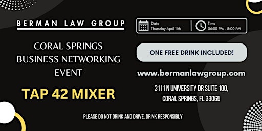 Primaire afbeelding van Business Networking Mixer by Berman Law Group