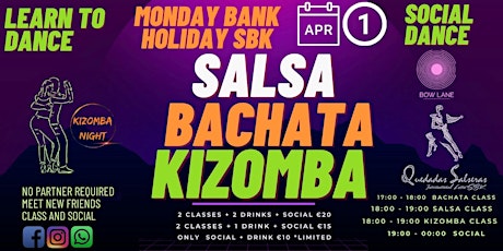 BACHATA & SALSA & KIZOMBA SOCIAL 02 AREAS at BOW LANE primary image