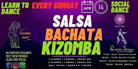 BACHATA & SALSA & KIZOMBA SOCIAL 02 AREAS at BOW LANE primary image