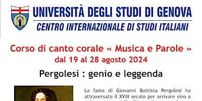 Corso di coro a Santa Margherita Ligure dell'università di Genova in agosto primary image