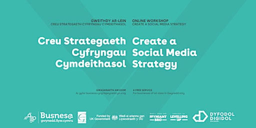 Imagem principal do evento Creu Strategaeth Cyfryngau Cymdeithasol //Create a Social Media Strategy