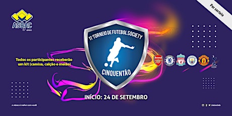 Imagem principal do evento 11º Torneio de Futebol Society Cinquentão da Asbac - Por Sorteio