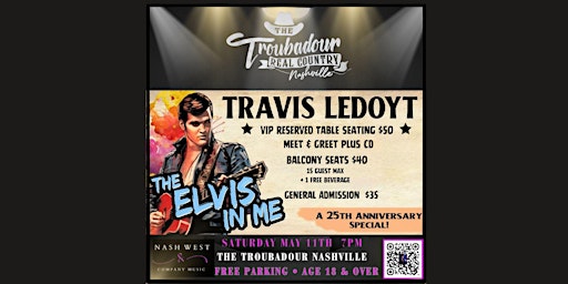 Imagen principal de THE ELVIS IN ME Tour ~ Travis LeDoyt's 25th Anniversary Special!