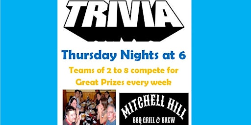 Primaire afbeelding van Raise the Bar Trivia Thursdays at 6 at Mitchell Hill BBQ & Brew Rochester