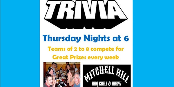 Raise the Bar Trivia Thursdays at 6 at Mitchell Hill BBQ & Brew Rochester