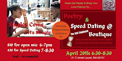 Image principale de Poetry and Speed Dating at The Self Employed Boutique