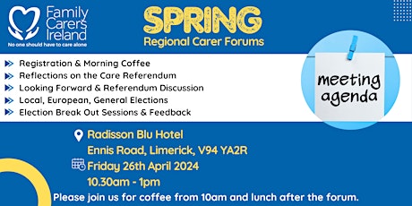 Family Carers Ireland - Spring Regional Carer Forum: Limerick  primärbild