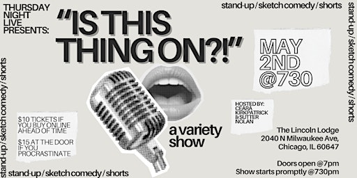 Imagen principal de “Is This Thing On?!" a Comedy Variety Show