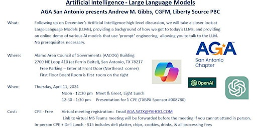 AGA San Antonio - AI - Large Language Models primary image