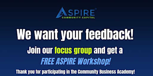 Imagen principal de Invitation to Participate in Virtual Focus Group for Aspire CBA Program Feedback