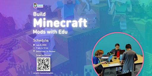Imagem principal do evento Build Minecraft Mods with EDU- FREE Summer Camp Information Session