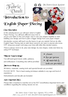 Imagem principal do evento Sewing Lessons - Introduction to English Paper Piecing