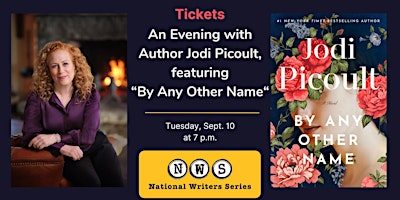 Imagem principal do evento An Evening with Jodi Picoult, featuring "By Any Other Name"