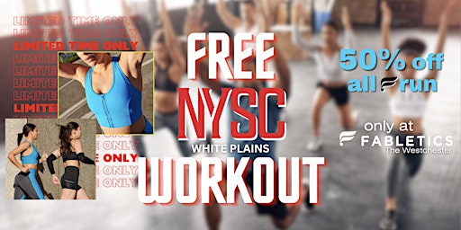 Primaire afbeelding van FREE NYSC Class at Fabletics PLUS 50% OFF RUN