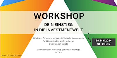 Primaire afbeelding van Workshop - Dein Einstieg in die Investmentwelt