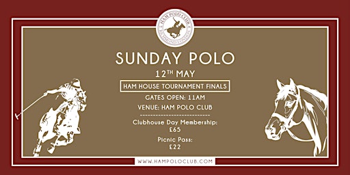 Imagen principal de Sunday Polo - 12th May - Ham House Tournament Finals