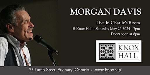 Imagem principal do evento MORGAN DAVIS - Live @ Charlie's Room - Knox Hall