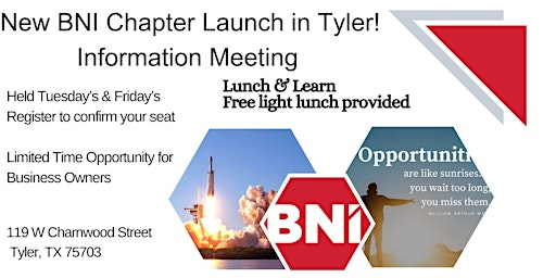 New BNI Chapter Launch Information Meeting (Lunch & Learn) primary image