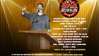 Spoken Word Open Mic Event presented by, The Hasan Kajun Kitchen