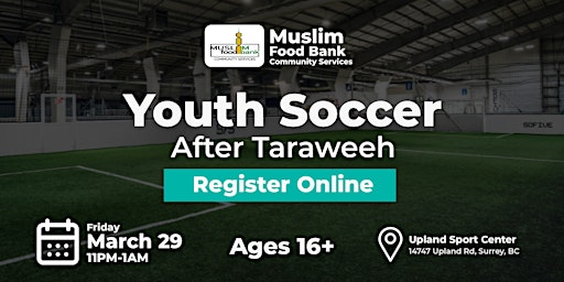 Primaire afbeelding van Muslim Food Bank Youth Soccer - Boys Night